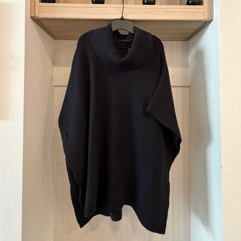 Lane Bryant Black Knit Poncho Top
